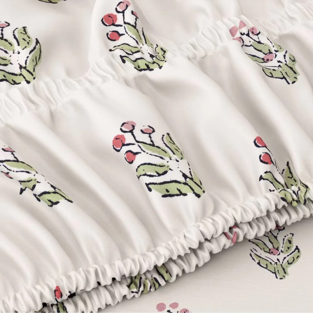 Studio McGee Threshold FULL Teen Block Print 4pc Sheet Set Pink/Cream NEW